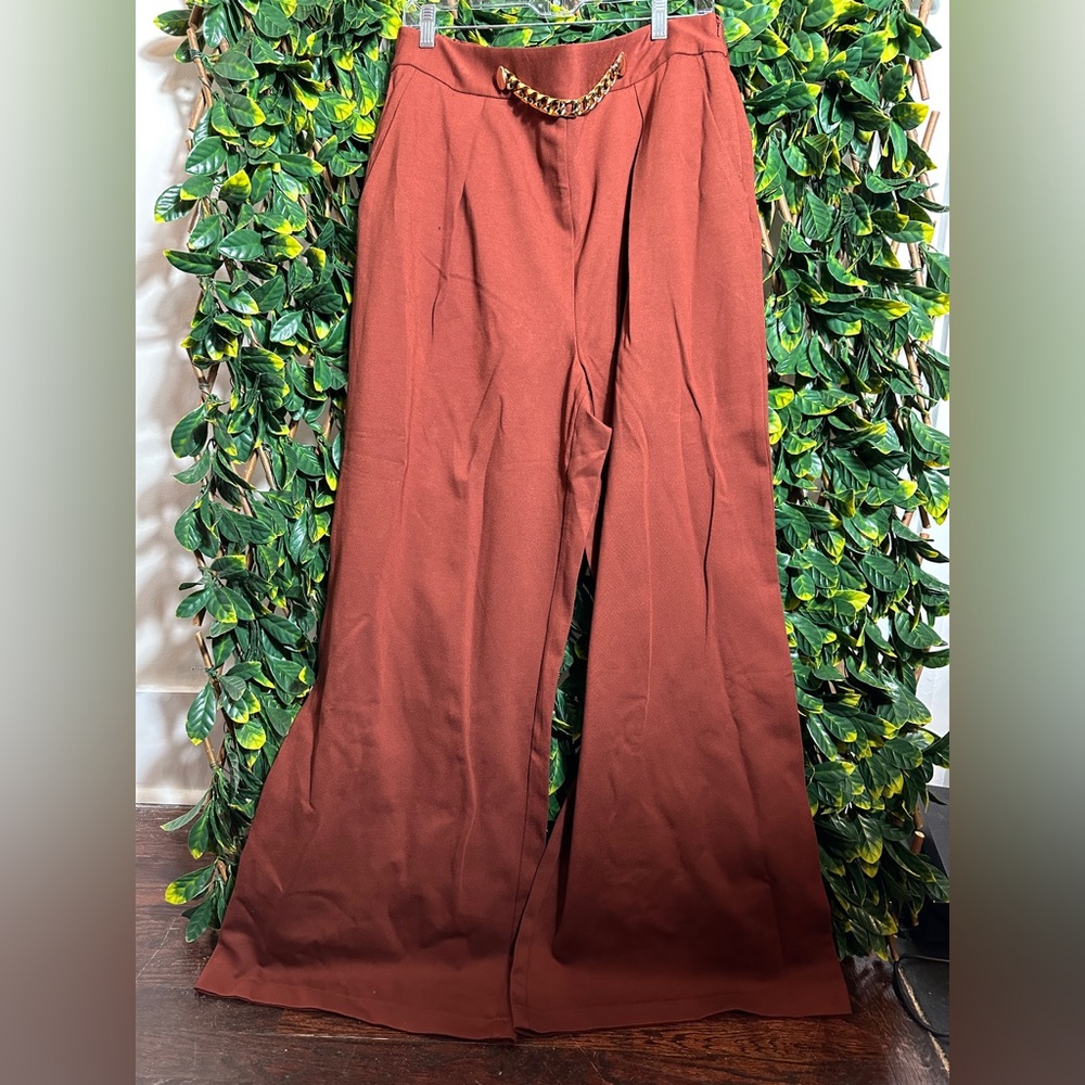 INC Red Wide Leg Trousers Size XL NWT matching blazer